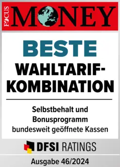 Beste Wahltarifkombination Selbstbehalt und Bonus von Focus Money